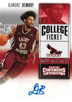 DeAndre Bembry autographed Basketball Card (Atlanta Hawks) 2016 Donruss  Rookie #168