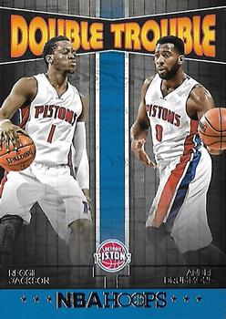 2016-17 Hoops - Double Trouble #3 Andre Drummond / Reggie Jackson Front