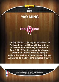2016-17 Panini Instant NBA #209 Yao Ming Back