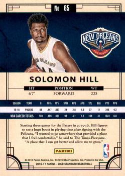 2016-17 Panini Gold Standard #65 Solomon Hill Back