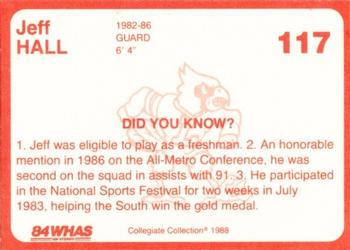 1988-89 Louisville Cardinals Collegiate Collection #117 Jeff Hall Back