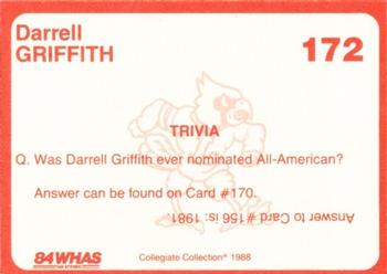 1988-89 Louisville Cardinals Collegiate Collection #172 Darrell Griffith Back