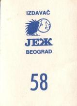 1989 KOS/JEZ Yugoslavian Stickers #58 Rimas Kurtinaitis Back