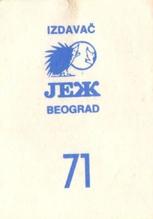 1989 KOS/JEZ Yugoslavian Stickers #71 Fernando Romay Back
