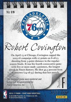 2016-17 Panini Court Kings - Sketches and Swatches #28 Robert Covington Back