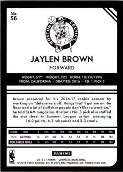 2016-17 Panini Complete - Silver #56 Jaylen Brown Back
