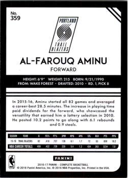 2016-17 Panini Complete - Silver #359 Al-Farouq Aminu Back