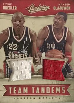 2016-17 Panini Absolute - Team Tandems #14 Clyde Drexler / Hakeem Olajuwon Front