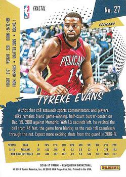 2016-17 Panini Revolution - Fractal #27 Tyreke Evans Back