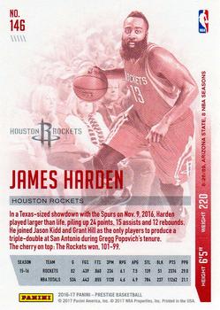 2016-17 Panini Prestige #146 James Harden Back