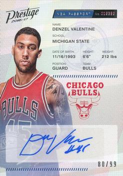 2016-17 Panini Prestige - NBA Passport Signatures #2 Denzel Valentine Front