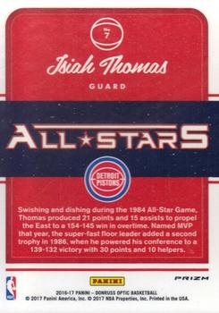 2016-17 Donruss Optic - All-Stars Holo #7 Isiah Thomas Back