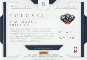 2016-17 Panini National Treasures - Colossal Materials Prime #33 Tim Frazier Back