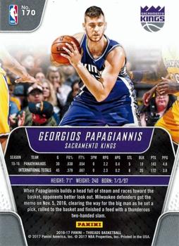 2016-17 Panini Threads #170 Georgios Papagiannis Back