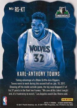 2016-17 Panini Studio - Rock Solid #RS-KT Karl-Anthony Towns Back