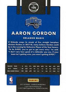 2017-18 Donruss #106 Aaron Gordon Back