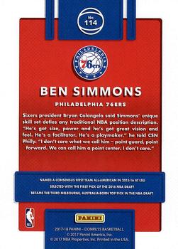 2017-18 Donruss #114 Ben Simmons Back