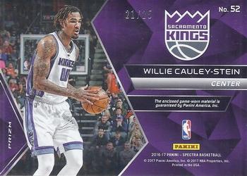 2016-17 Panini Spectra - Spectacular Swatches Neon Green #52 Willie Cauley-Stein Back