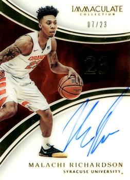 2016-17 Panini Immaculate Collection Collegiate - Numbers Autographs #50 Malachi Richardson Front