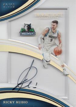 2016-17 Panini Immaculate Collection - Shadowbox Signatures #36 Ricky Rubio Front