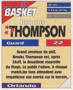 1995 French Sports Action Basket - Face 2 Face Orlando Magic #NNO Brooks Thompson Back