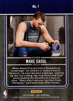 2017-18 Hoops - Back Stage Pass #7 Marc Gasol Back