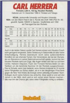 1994-95 Basketball USA Magazine (German) #NNO Carl Herrera Back