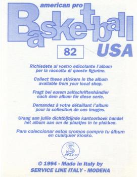 1994-95 Service Line American Pro Basketball USA Stickers (Italy) #82 Stacey Augmon Back