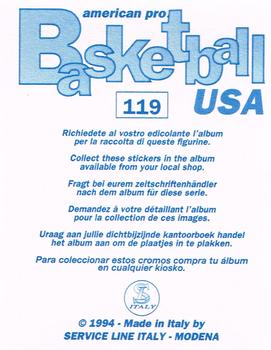 1994-95 Service Line American Pro Basketball USA Stickers (Italy) #119 Jeff Hornacek Back