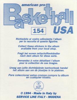 1994-95 Service Line American Pro Basketball USA Stickers (Italy) #154 Shawn Kemp Back