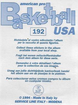1994-95 Service Line American Pro Basketball USA Stickers (Italy) #192 Alaa Abdelnaby Back