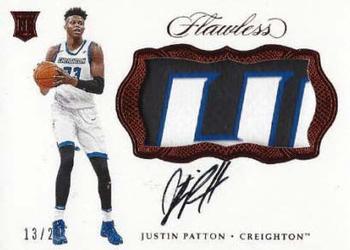 2017 Panini Flawless Collegiate - Rookie Patch Autographs Ruby #BK-JP Justin Patton Front