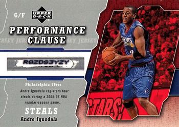 2005-06 Upper Deck - Performance Clause Jersey Redemptions #PCR-AN Andre Iguodala Front