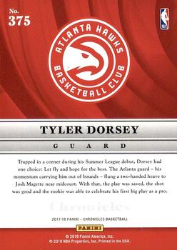 2017-18 Panini Chronicles #375 Tyler Dorsey Back