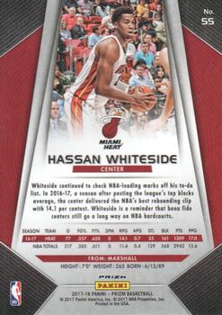 2017-18 Panini Prizm - Prizms Red White and Blue #55 Hassan Whiteside Back