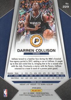 2017-18 Panini Prizm - Prizms Red White and Blue #229 Darren Collison Back