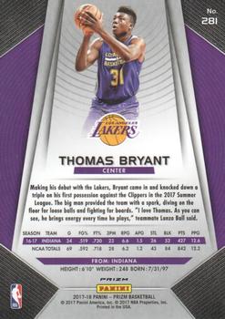 2017-18 Panini Prizm - Prizms Ruby Wave #281 Thomas Bryant Back