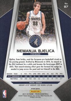 2017-18 Panini Prizm - Prizms Silver #87 Nemanja Bjelica Back