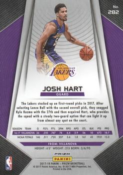 2017-18 Panini Prizm - Prizms Silver #282 Josh Hart Back