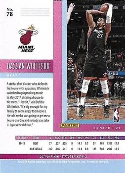 2017-18 Panini Status #78 Hassan Whiteside Back