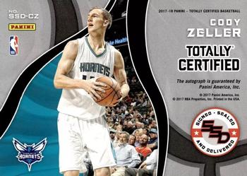 2017-18 Panini Totally Certified - Signed, Sealed, and Delivered #SSD-CZ Cody Zeller Back