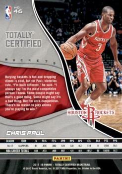 2017-18 Panini Totally Certified - Camo #46 Chris Paul Back