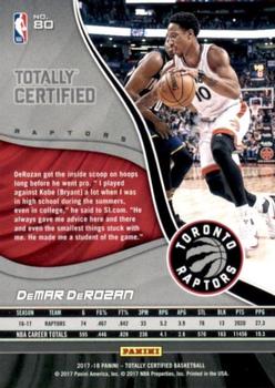 2017-18 Panini Totally Certified - Camo #80 DeMar DeRozan Back