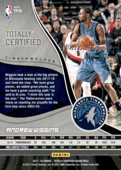 2017-18 Panini Totally Certified - Camo #96 Andrew Wiggins Back