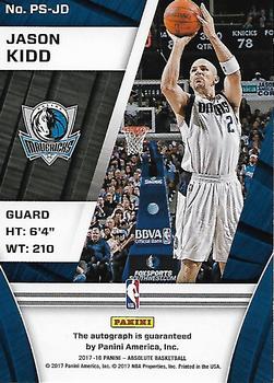 2017-18 Panini Absolute - Precision Signatures #PS-JD Jason Kidd Back