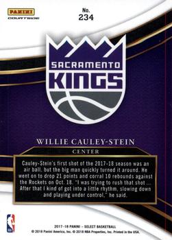 2017-18 Panini Select #234 Willie Cauley-Stein Back