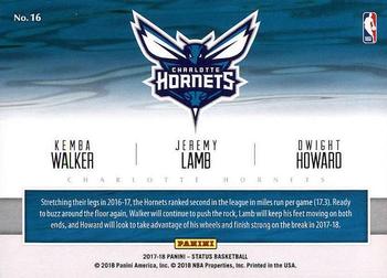 2017-18 Panini Status - Factions #16 Dwight Howard / Jeremy Lamb / Kemba Walker Back