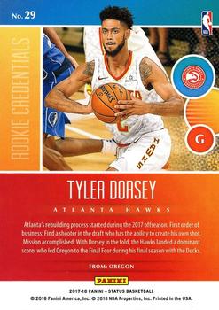 2017-18 Panini Status - Rookie Credentials #29 Tyler Dorsey Back