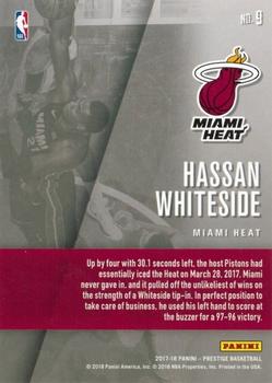 2017-18 Panini Prestige - Hardcourt Heroes #9 Hassan Whiteside Back