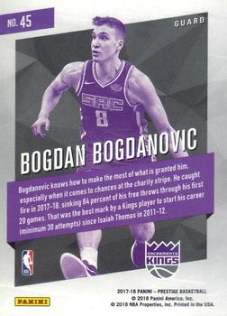 2017-18 Panini Prestige - Micro Etch Rookies Orange #45 Bogdan Bogdanovic Back